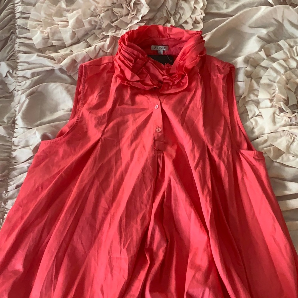 Peach ruffle tank